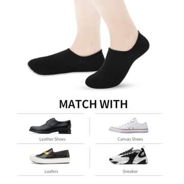 VOROLO No Show Socks for Womens,Low Cut Ankle Socks,Non Slip Flat Boat Invisible Liner Socks,Cotton Soft Cushion Athletic Socks(6 Pairs_Black2+White+Gray2+Beige_M)
