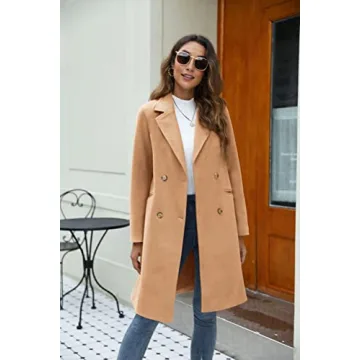 Yousify Double Breasted Pea Coat - Warm Stylish Outerwear