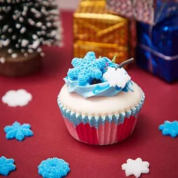 Boao 2 Pieces 3D Snowflake Silicone Mold Winter Snowflake Fondant Silicone Mold for Cake Cupcake Decoration Polymer Clay Crafting Projects(Pink)