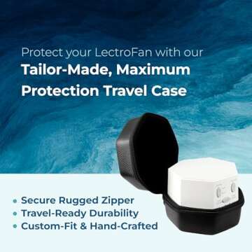 Adaptive Sound Technologies LectroFan Travel Case - Travel Case for LectroFan Sleep Sound Machine - Protective Case for LectroFan Sleep Device - Lightweight EVA & Silicon Rubber - Zip Close - Black