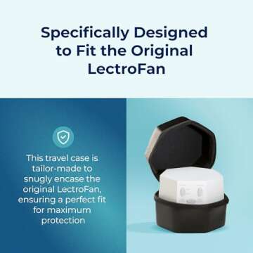 Adaptive Sound Technologies LectroFan Travel Case - Travel Case for LectroFan Sleep Sound Machine - Protective Case for LectroFan Sleep Device - Lightweight EVA & Silicon Rubber - Zip Close - Black
