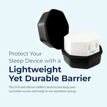 Adaptive Sound Technologies LectroFan Travel Case - Travel Case for LectroFan Sleep Sound Machine - Protective Case for LectroFan Sleep Device - Lightweight EVA & Silicon Rubber - Zip Close - Black
