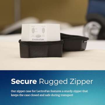 Adaptive Sound Technologies LectroFan Travel Case - Travel Case for LectroFan Sleep Sound Machine - Protective Case for LectroFan Sleep Device - Lightweight EVA & Silicon Rubber - Zip Close - Black