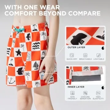 HAPPY NOCNOC Boys Swim Trunks Comfort & Style