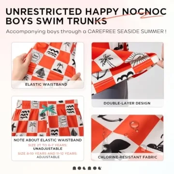 HAPPY NOCNOC Boys Swim Trunks Comfort & Style