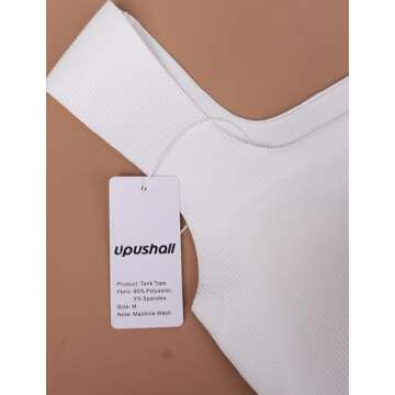 Upushall Women's Square Neck Tank Top with Built-in Bra