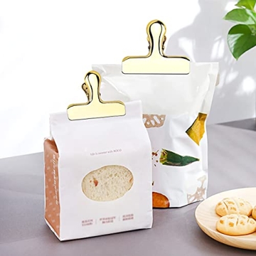 BUNDLEPRO 8 Shiny Gold Bag Clips for Fresh Food Storage