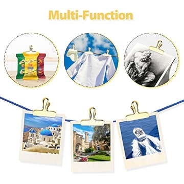 BUNDLEPRO 8 Shiny Gold Bag Clips for Fresh Food Storage