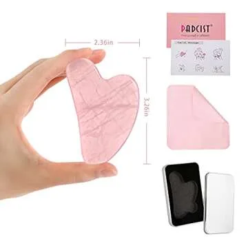 Ecoswer Gua Sha Facial Tool,Guasha Tool for Face,Facial and Body Massager,Natural Stones Rose Quartz,Scraping and SPA Acupuncture Therapy to Lift,Decrease Puffiness and Tighten.(Pink)