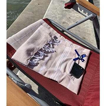 Aysesa-Sandproof Turkish Cotton Beach Towel Oversized w/Hidden-Pocket 75" Sand Free Blanket Extra Large Packable Travel Bath Towel Gift Men Women Made-in-Turkey