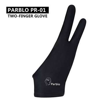 Parblo PR-01 Two-Finger Artist Glove for Graphics Drawing Tablet,Digital Drawing Glove for Right Hand and Left Hand,One Size