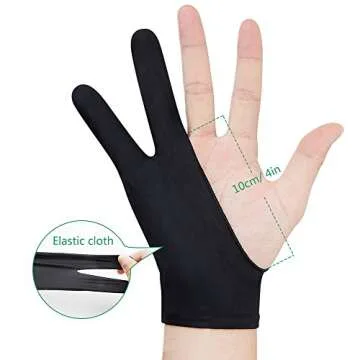 Parblo PR-01 Two-Finger Artist Glove for Graphics Drawing Tablet,Digital Drawing Glove for Right Hand and Left Hand,One Size