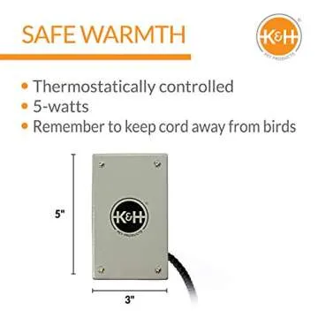 K&H Pet Products Snuggle-Up Bird Cage Heater, Bird Cage Accessory, Exotic Bird Warming Panel for Sma...
