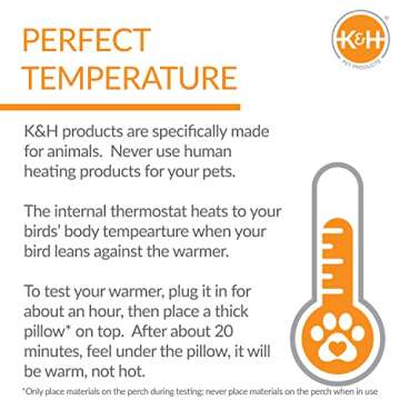 K&H Pet Products Snuggle-Up Bird Cage Heater, Bird Cage Accessory, Exotic Bird Warming Panel for Small Exotic Birds Like Parakeet, Cockatiel, Canary - Small 5 X 3in Gray 12V