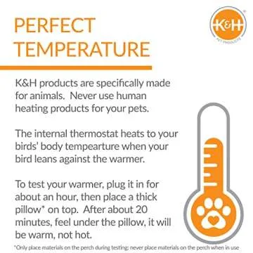 K&H Pet Products Snuggle-Up Bird Cage Heater, Bird Cage Accessory, Exotic Bird Warming Panel for Small Exotic Birds Like Parakeet, Cockatiel, Canary - Small 5 X 3in Gray 12V