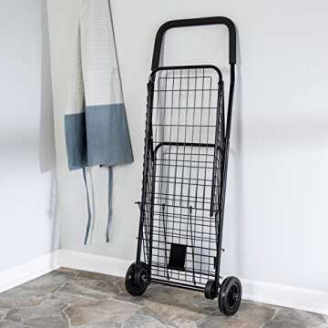 Honey-Can-Do Black Four Wheel Utility Cart, Medium