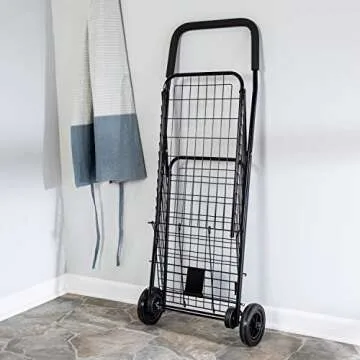 Honey-Can-Do Black Four Wheel Utility Cart, Medium