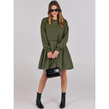 Stylish ANRABESS Oversized Sweatshirt Dress for Women