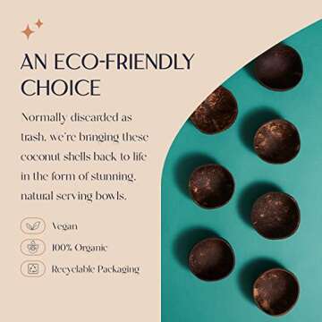 COCOBOWLCO Mini Coconut Bowls, Charcuterie Accessories for Cheese, Charcuterie Board Sauce Cups, Cha...