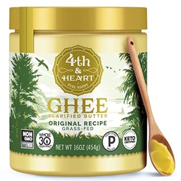 4th & Heart Original Grass-Fed Ghee, Clarified Butter, Keto, Pasture Raised, Lactose and Casein Free...