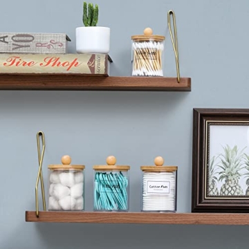 Qtip Holder Dispenser - 4 Pack with Bamboo Lids