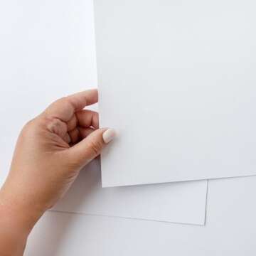 American Crafts 12 x 12-inch White AC Cardstock 60 Sheet Pack, Textured Cardstock, Heavyweight, White Craft Paper, Use for Scrapbooking & Card Making