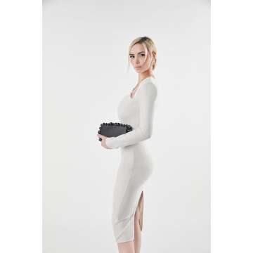 Tngan Women Acrylic Evening Clutch Box Purse Marble Handbag for Wedding Cocktail Party Banquet, Black