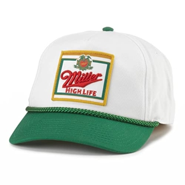 AMERICAN NEEDLE Miller High Life Beer Roscoe Adjustable Snapback Baseball Trucker Hat (23008A-MHL-WH...