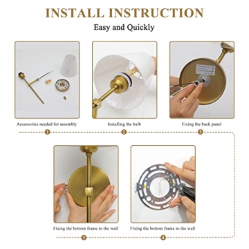 Elegant Bsmathom Wall Sconces Set of 2 for Home Lighting