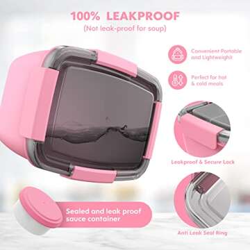 Cherrysea 68oz Salad Lunch Box with Leak Proof Compartments