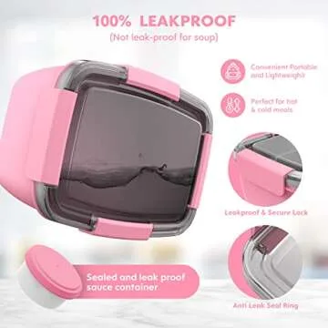 Cherrysea 68oz Salad Lunch Box with Leak Proof Compartments