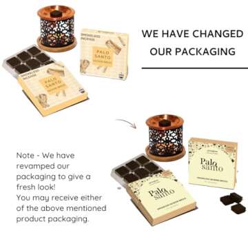 Aromafume Palo Santo Incense Bricks (2 Trays x 9 Pieces Each) with Snowflake Exotic Incense Diffuser...