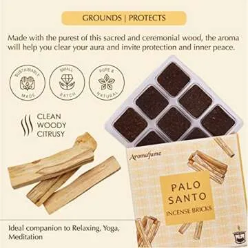 Aromafume Palo Santo Incense Bricks (2 Trays x 9 Pieces Each) with Snowflake Exotic Incense Diffuser | Ideal for deepened Spirituality, Meditation, Purification, Relaxation, Healing & Rituals