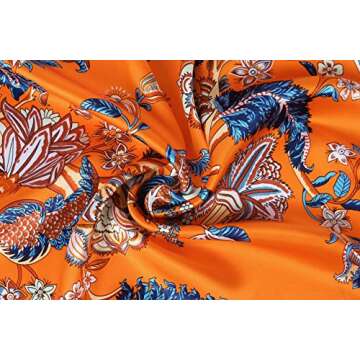 Grace Scarves 100% Silk Scarf, Extra-Large, Beanstalk, Orange