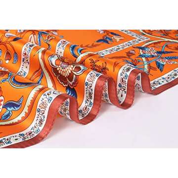 Grace Scarves 100% Silk Scarf, Extra-Large, Beanstalk, Orange