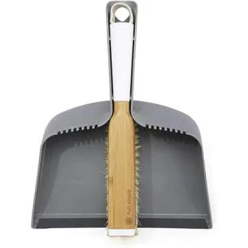 Full Circle Clean Team Brush & DustPan Set, White & Grey