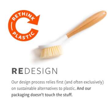 Full Circle Clean Team Brush & DustPan Set, White & Grey