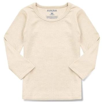 AVAUMA Kids Pajama Set Soft Stretchy Ribbed Sleepwear