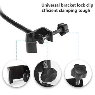 Microphone Pop Filter 6 inch Round Shape Wind Screen Mask Dual Layer Gooseneck Flexible for Blue Yeti Microphones