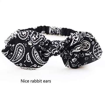 DRESHOW 6 Pack Headbands for Women Boho Headbands Vintage Flower Printed Criss Cross Elastic Head Wrap