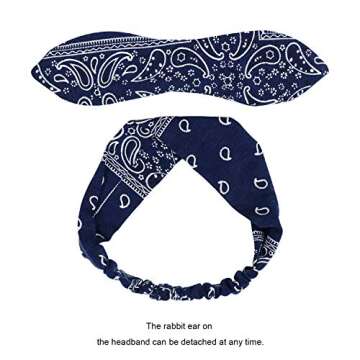 DRESHOW 6 Pack Headbands for Women Boho Headbands Vintage Flower Printed Criss Cross Elastic Head Wrap