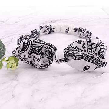 DRESHOW 6 Pack Headbands for Women Boho Headbands Vintage Flower Printed Criss Cross Elastic Head Wrap