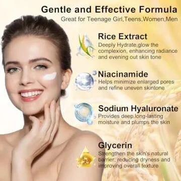 Womens & Teens Wife Christmas Gift Ideas,Skin Care Set,Professional Hydrate Glow Repair Anti-Aging Rice Water Facial Skin Care Routine Kit,Skincare Gift Set for Teenage Girl Womens Gifts for Christmas