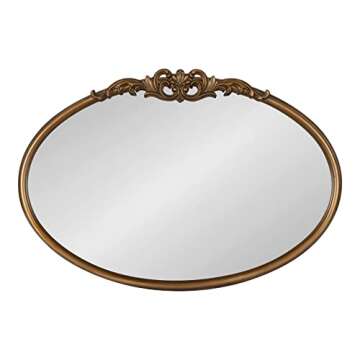 Kate and Laurel Arendahl Glam Ornate Mirror, 27 x 18.75, Gold, Traditional Baroque Inspired Wall Decor