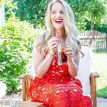 AlvaQ Womens Summer Sexy V Neck Lace Hollow Beach Evening Bridesmaid Midi Dress Formal Red Large