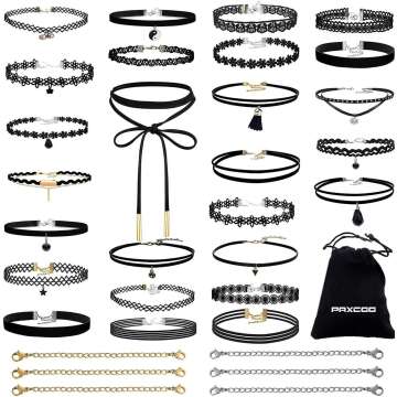 PAXCOO 32 PCS Choker Necklace Set for Women & Girls