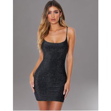 Sexy FV RELAY Glitter Bodycon Wrap Dress for Women