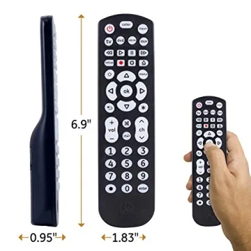 GE Color Select Backlit Buttons Universal Remote Control, Samsung TV Remote Control Replacement, Samsung Remote Control for Smart TV, Roku Remote Replacement, Vizio, LG TV, Sony, 4-Device, Black 44220