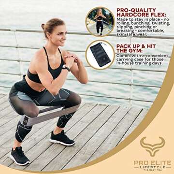 Pro Elite Lifestyle Fabric Resistance Bands Set - 3 Booty Bands for Women and Men - Non-Slip, Durable Workout Bands for Leg and Butt Exercise - Includes 2 Sliding Discs, Fitness Guide, and Travel Bag