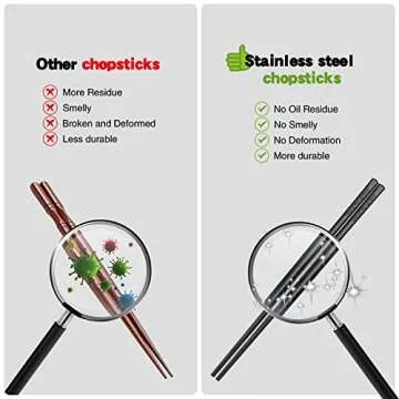 YFWOOD 5 Pairs Safe Non-Slip Reusable Chopsticks